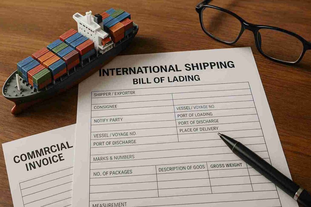 International Shipping Bill of Lading 