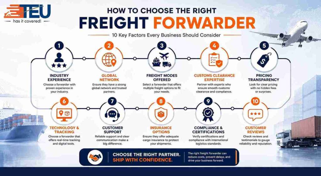 10 factors to choose freight forwarder
