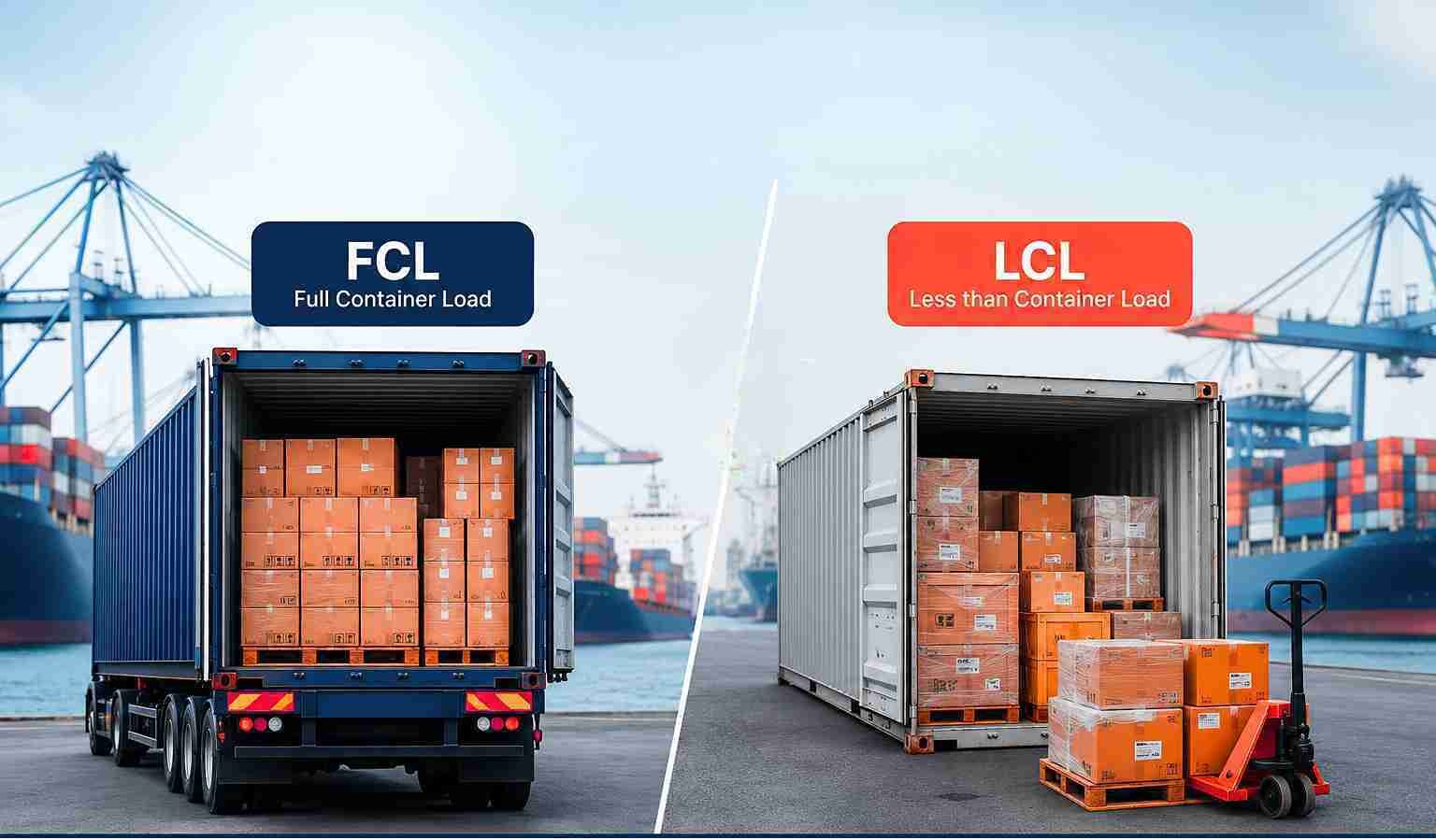 FCL vs LCL Shipping