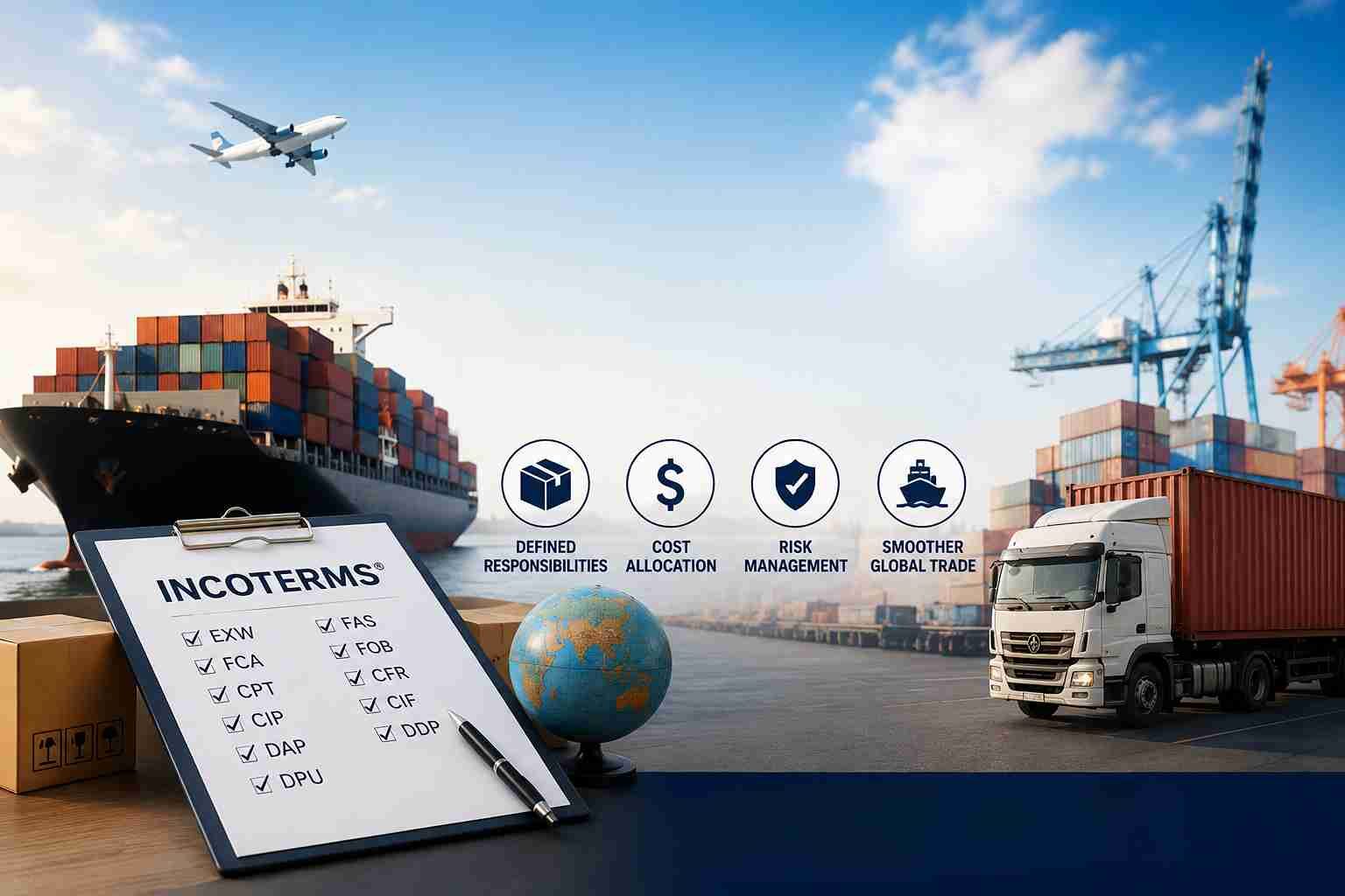What Does Incoterms Mean? International shipping infographic