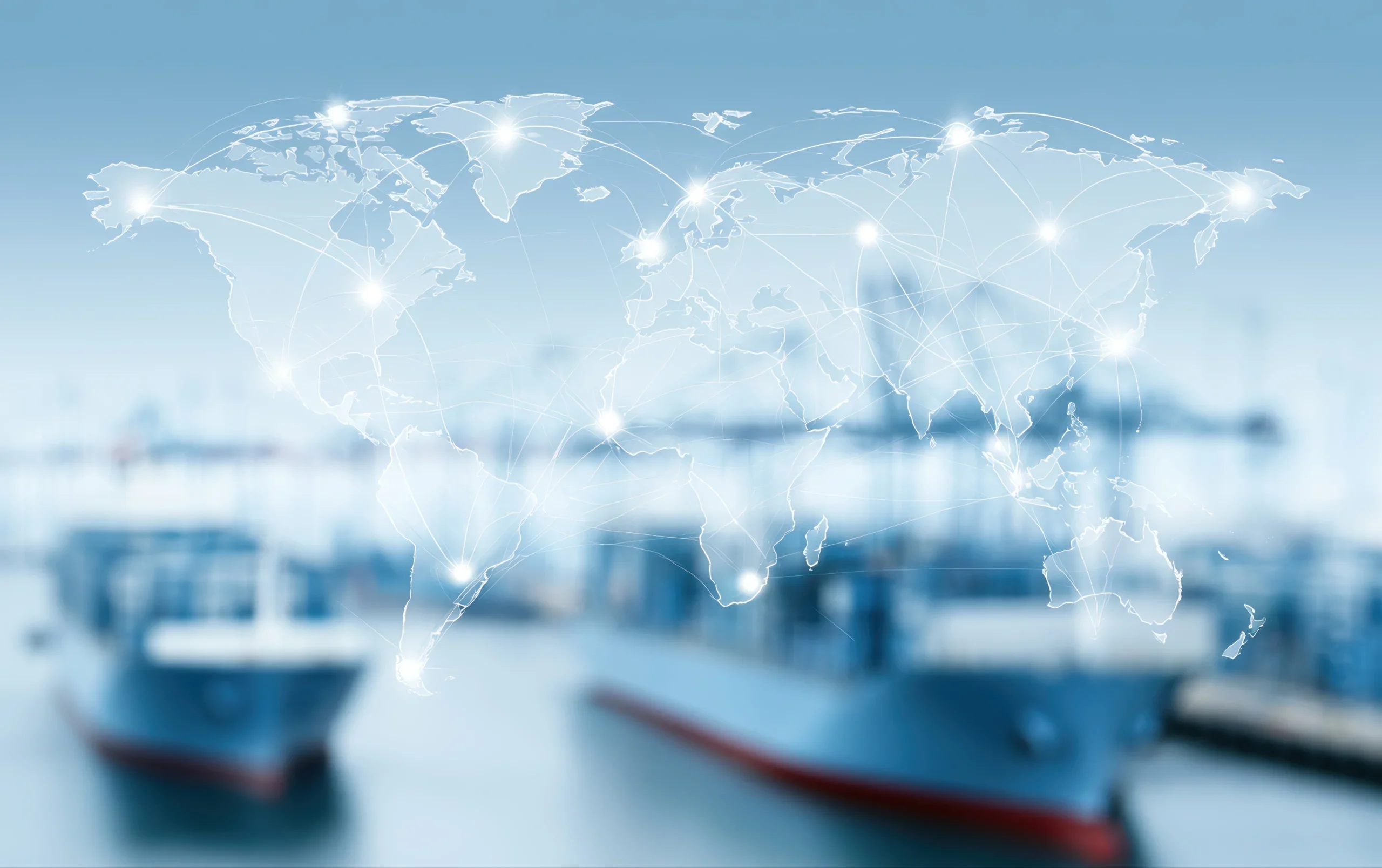 Global shipping network map for supply chain Visibility