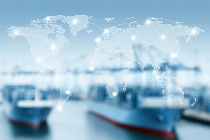 Global shipping network map for supply chain Visibility